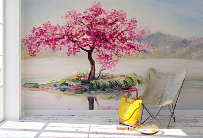 Fototapeta Maľba Rozkvitnutý strom